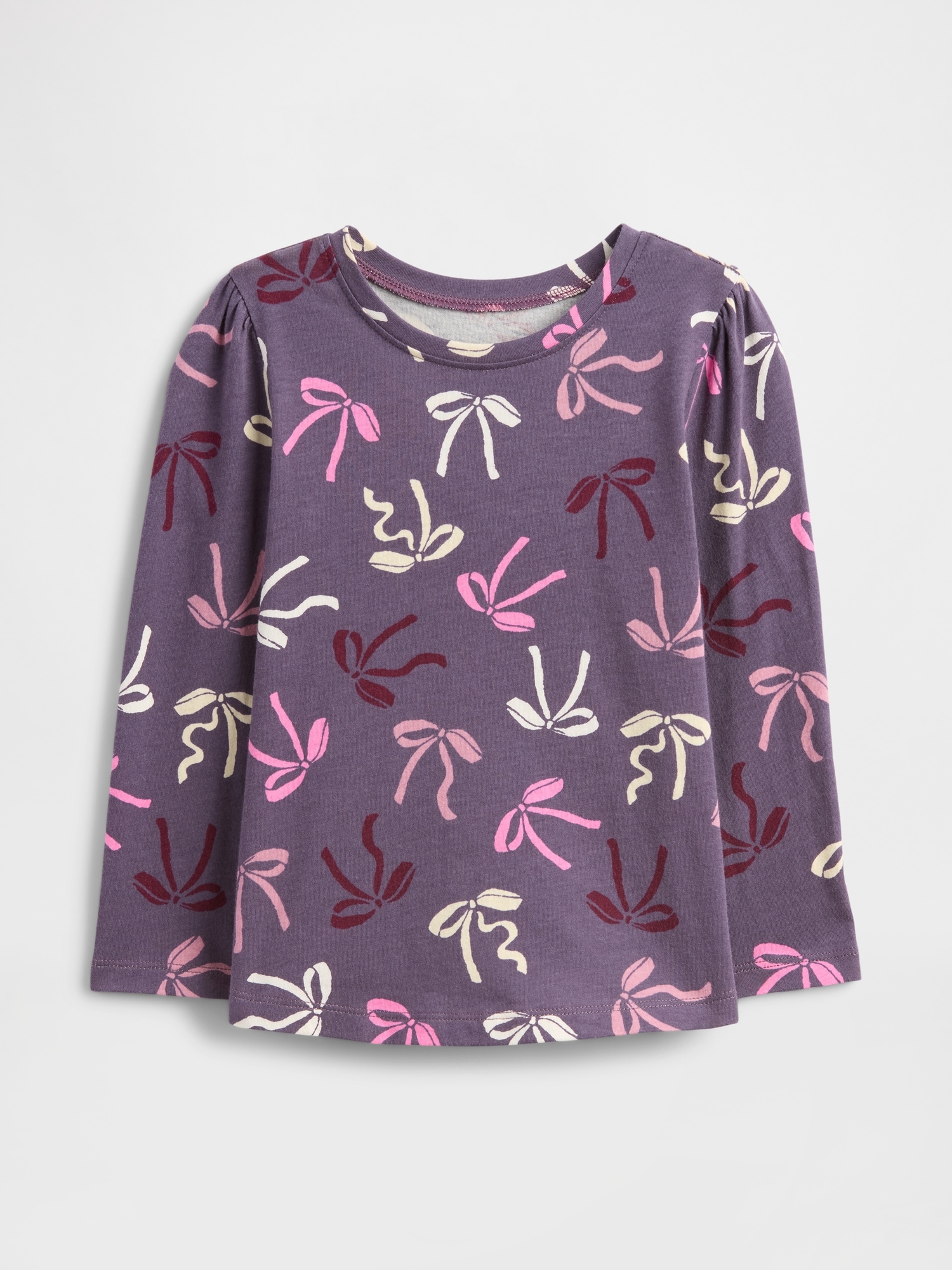 babyGap Puff Sleeve Crewneck T-Shirt - Dark Violet Bows