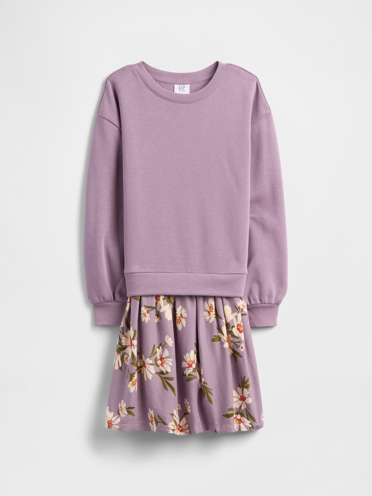 Kids Oversized Sweatshirt Dress - Amethyst Purple
