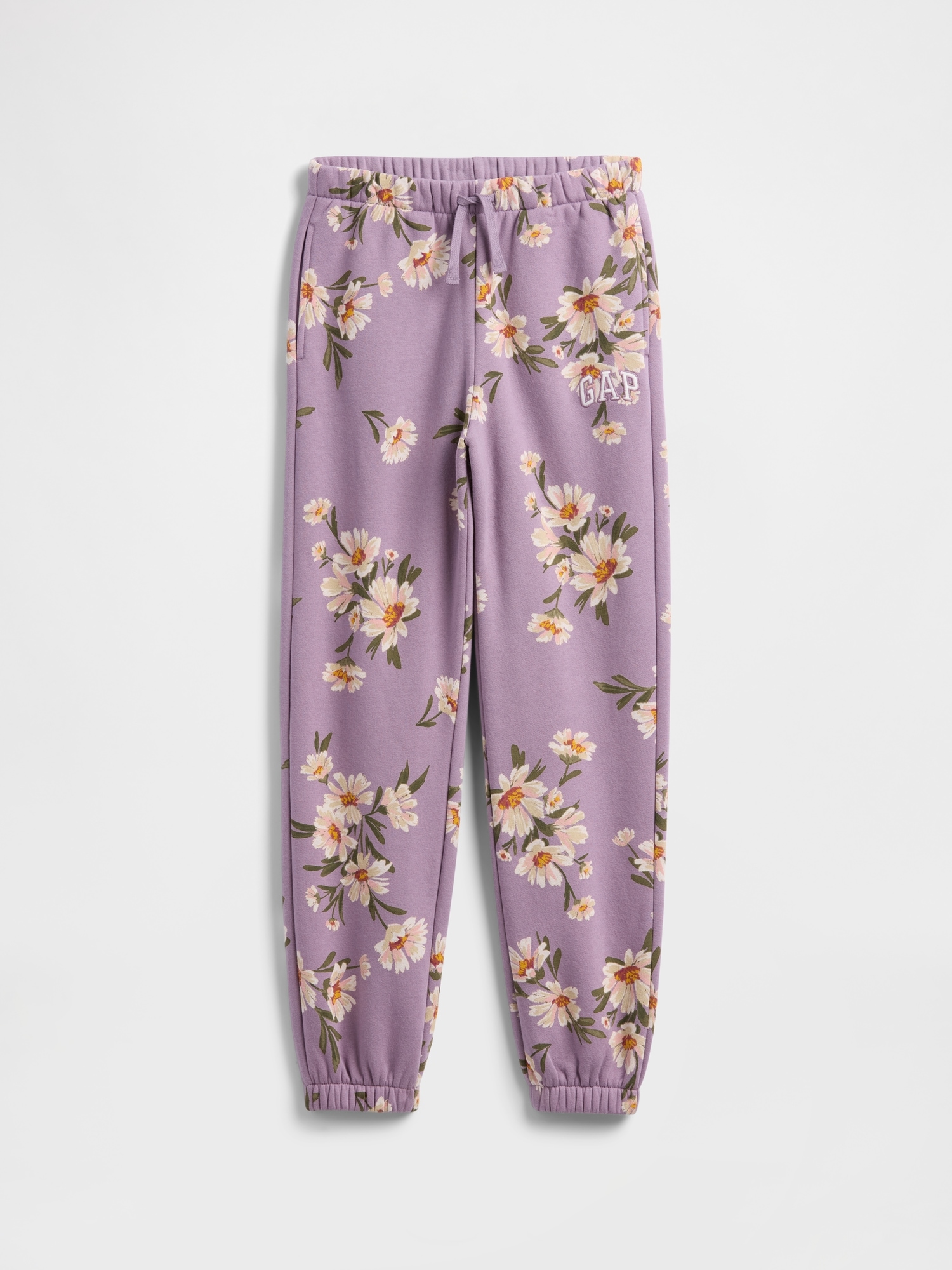 Kids Relaxed Gap Logo Joggers - Purple Floral