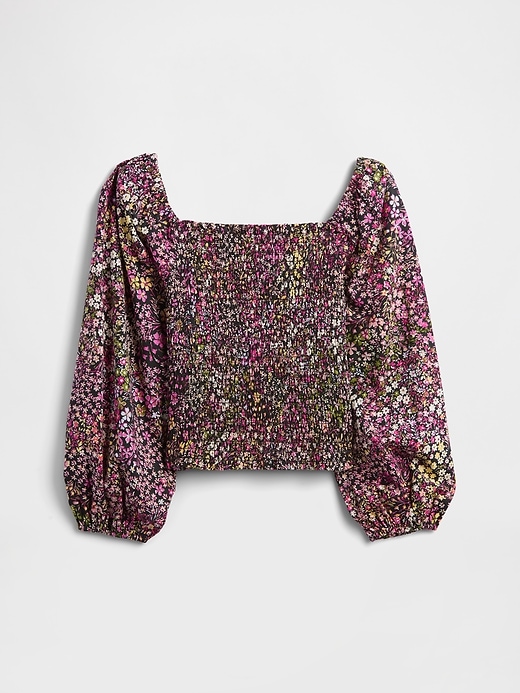 Image number 1 showing, Kids Squareneck Puff Sleeve Top