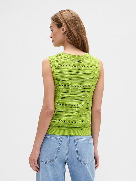 Image number 2 showing, Sleeveless Mixed-Stitch Sweater Tank Top