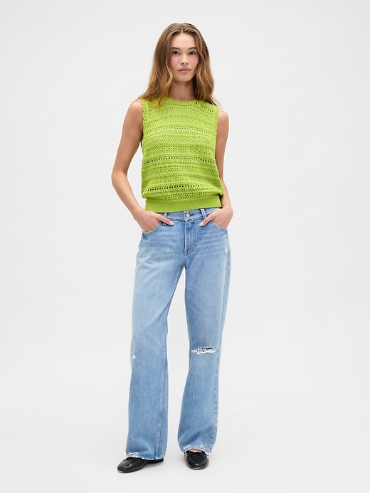 Image number 3 showing, Sleeveless Mixed-Stitch Sweater Tank Top