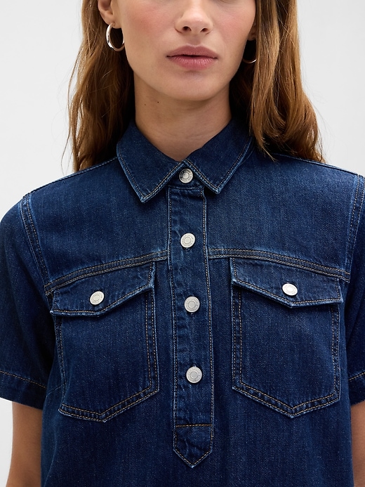 Image number 3 showing, Relaxed Denim Mini Dress
