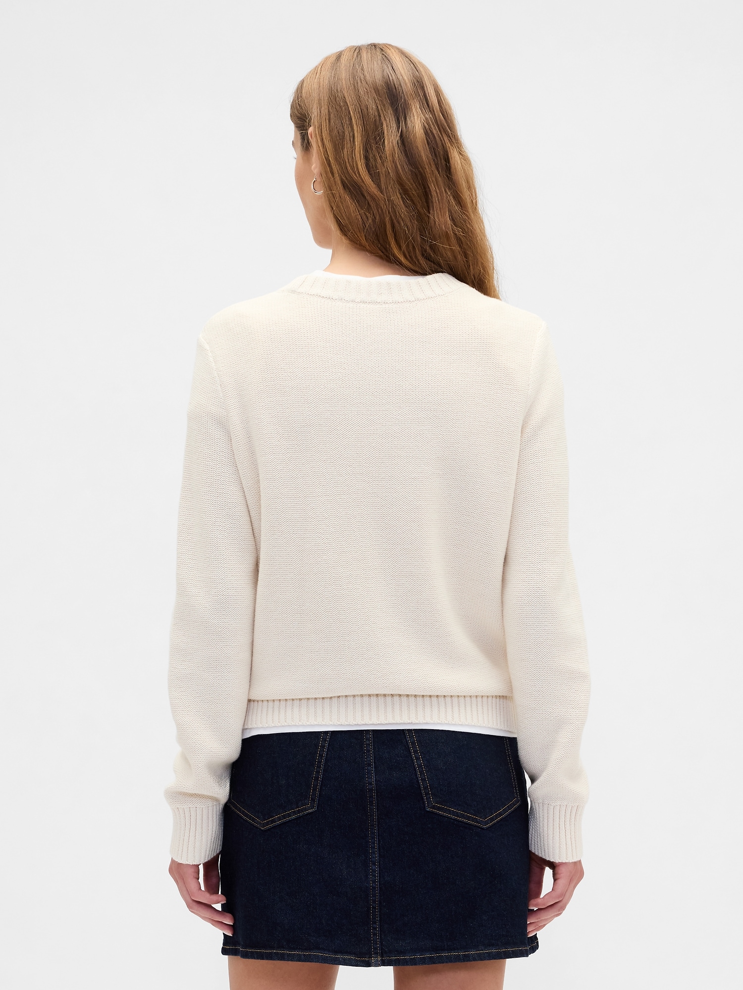 Gap Factory Cable-knit Crewneck Sweater In White