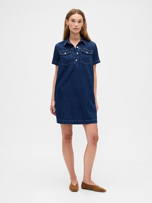 Image number 1 showing, Relaxed Denim Mini Dress