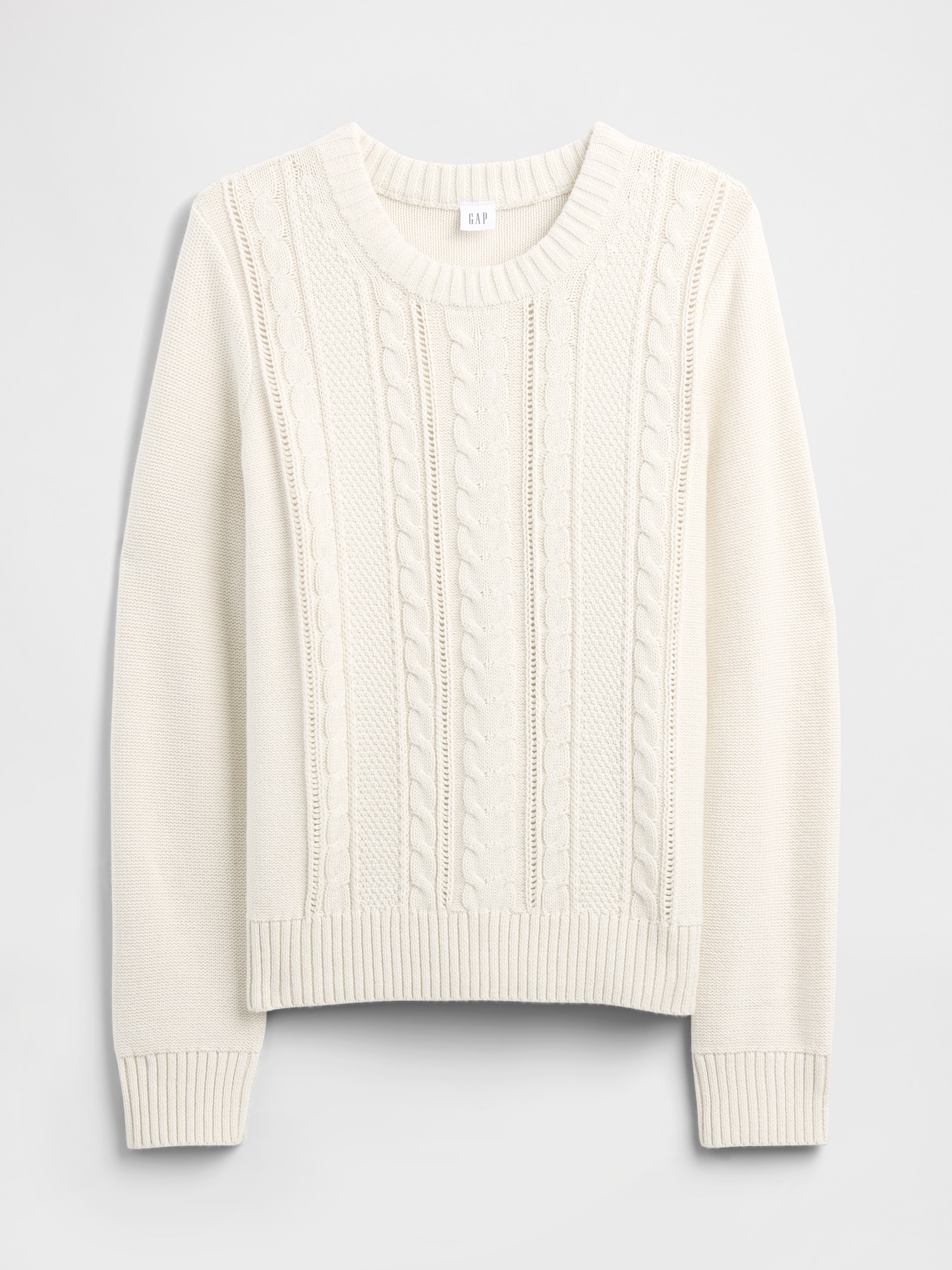 Gap Factory Cable-knit Crewneck Sweater In White