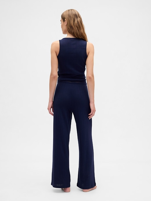 Image number 2 showing, Relaxed Pointelle Wide-Leg PJ Pants