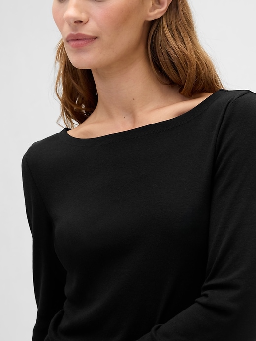 Image number 4 showing, Modern Ribbed Boatneck T-Shirt