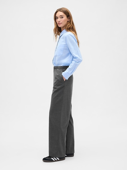 Image number 3 showing, Recycled Mid Rise Easy Wide-Leg Pants