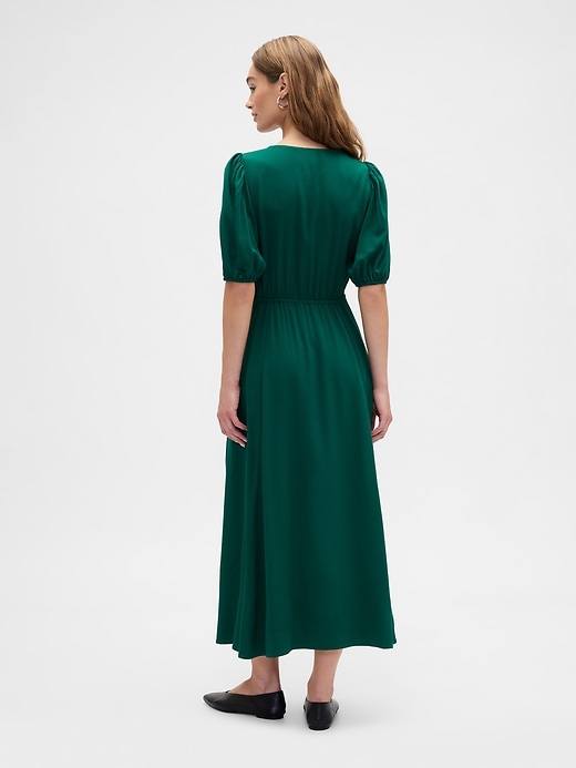 Image number 2 showing, Puff Sleeve V-Neck Maxi Dress