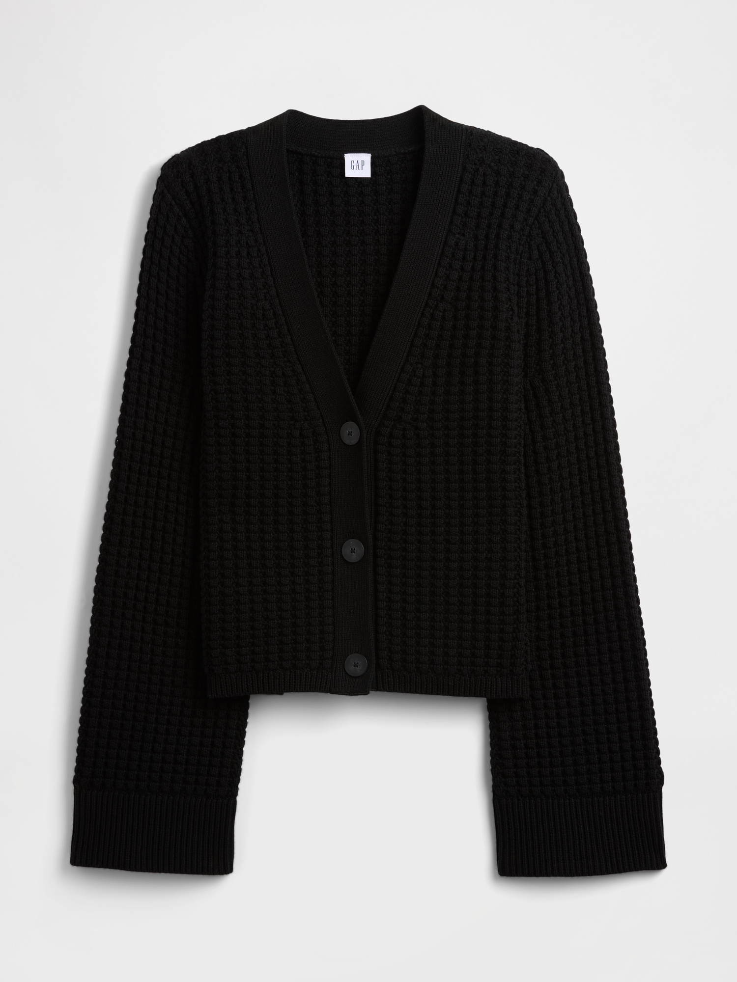 Gap Factory Relaxed Waffle-knit Cardigan In Blue
