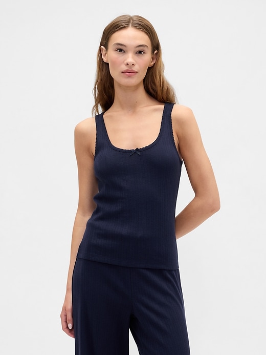 Image number 1 showing, Pointelle Scoopneck PJ Tank Top