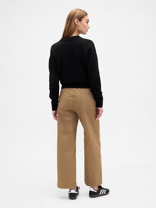 Image number 4 showing, High Rise Easy Wide-Leg Khakis