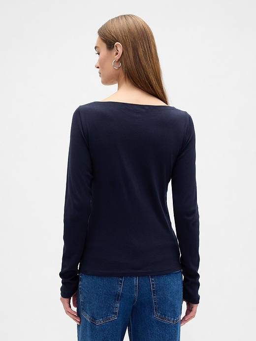 Image number 2 showing, Modern Ribbed Boatneck T-Shirt