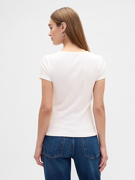 Image number 2 showing, Ribbed Crewneck Cutout Top