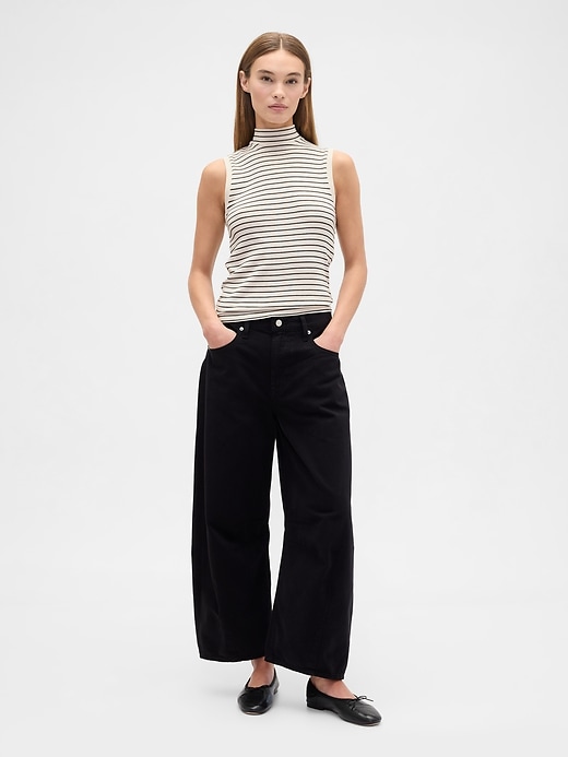 Image number 3 showing, Modern Ribbed Stripe Mockneck Tank Top
