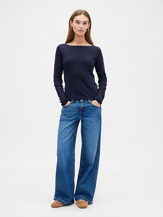 Image number 3 showing, Modern Ribbed Boatneck T-Shirt