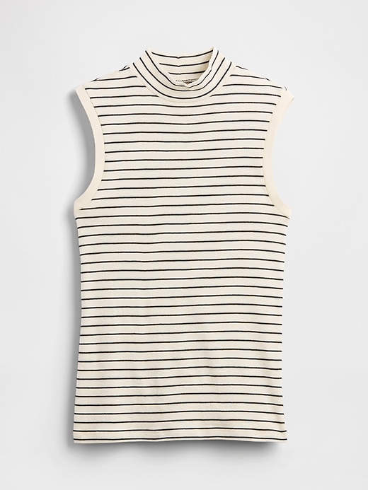 Image number 5 showing, Modern Ribbed Stripe Mockneck Tank Top