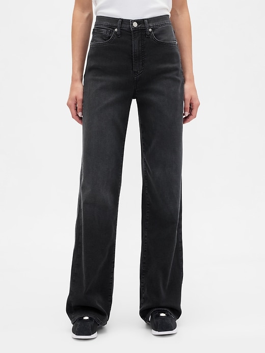 Image number 2 showing, High Rise Wide-Leg Sweatpant Jeans