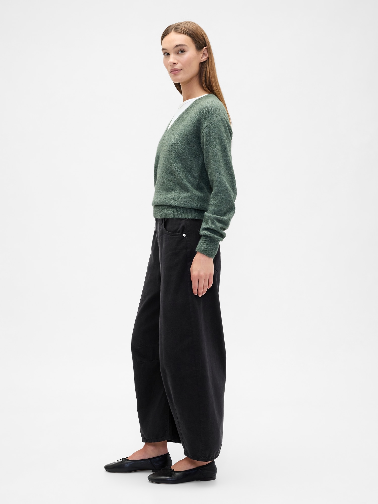 Gap Factory High Rise Horseshoe Crop Jeans In Green