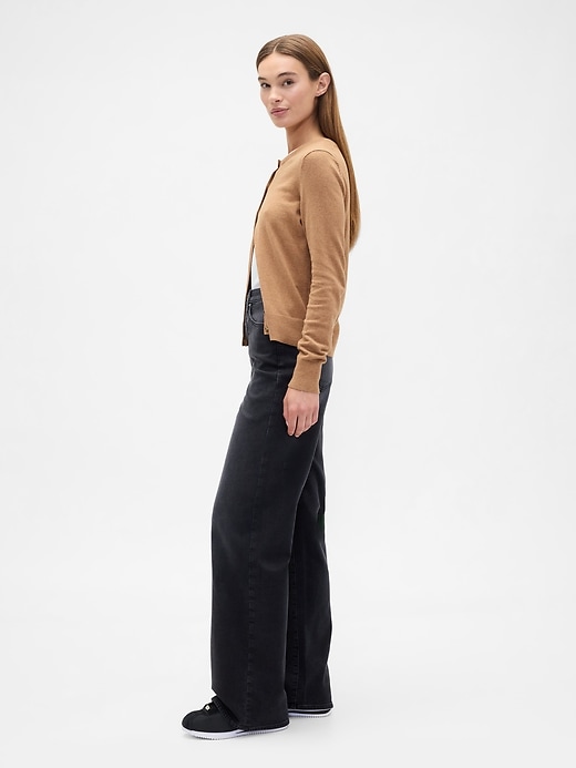Image number 3 showing, High Rise Wide-Leg Sweatpant Jeans