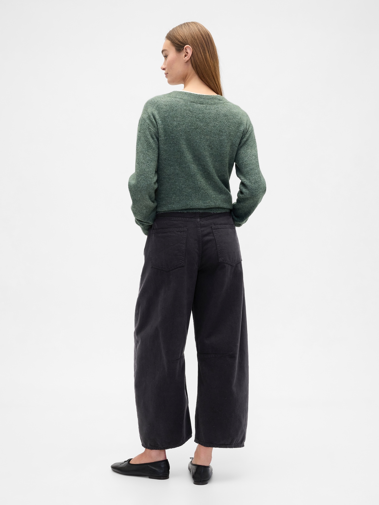 Gap Factory High Rise Horseshoe Crop Jeans In Green