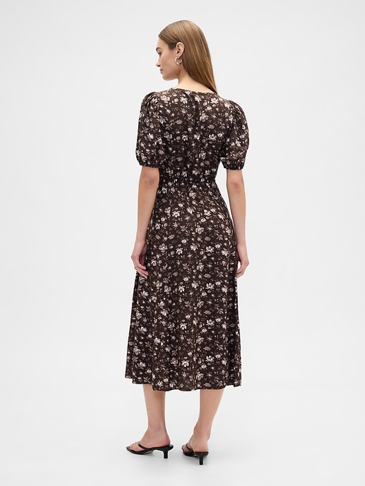 Image number 2 showing, Puff Sleeve V-Neck Maxi Dress