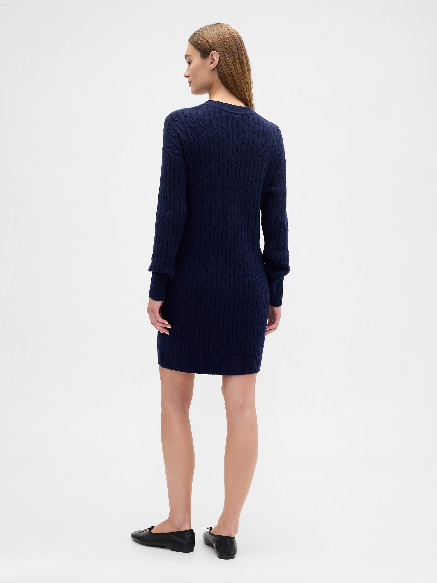 Gap Factory Cashsoft Relaxed Crewneck Sweater Mini Dress In Blue