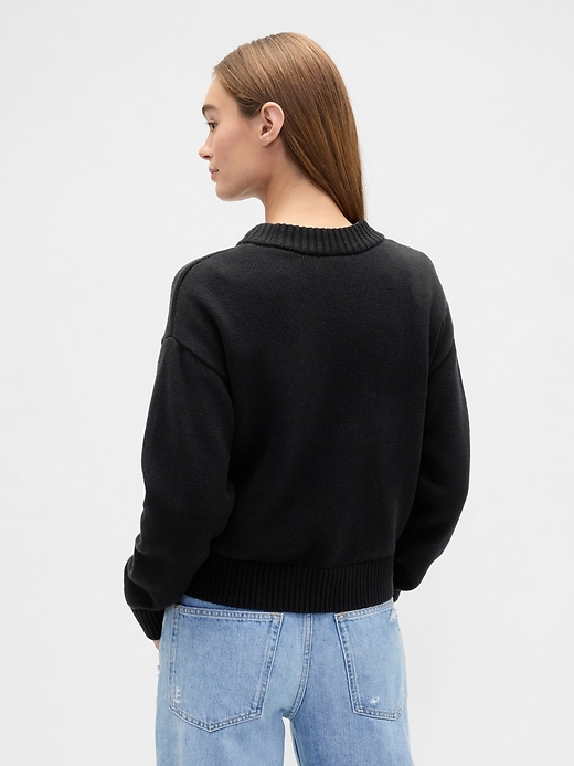 Image number 2 showing, Relaxed Cropped Crewneck Sweater
