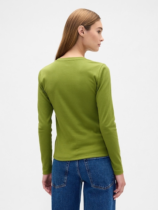 Image number 2 showing, Ribbed Button-Up Top