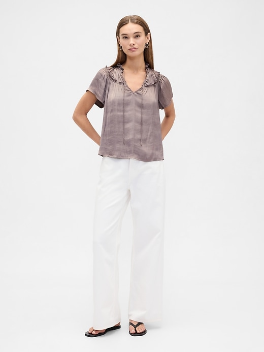 Image number 3 showing, 100% Recycled Relaxed Splitneck Top