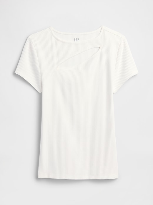 Image number 5 showing, Ribbed Crewneck Cutout Top