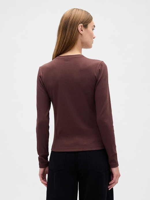 Image number 2 showing, Ribbed Button-Up Top