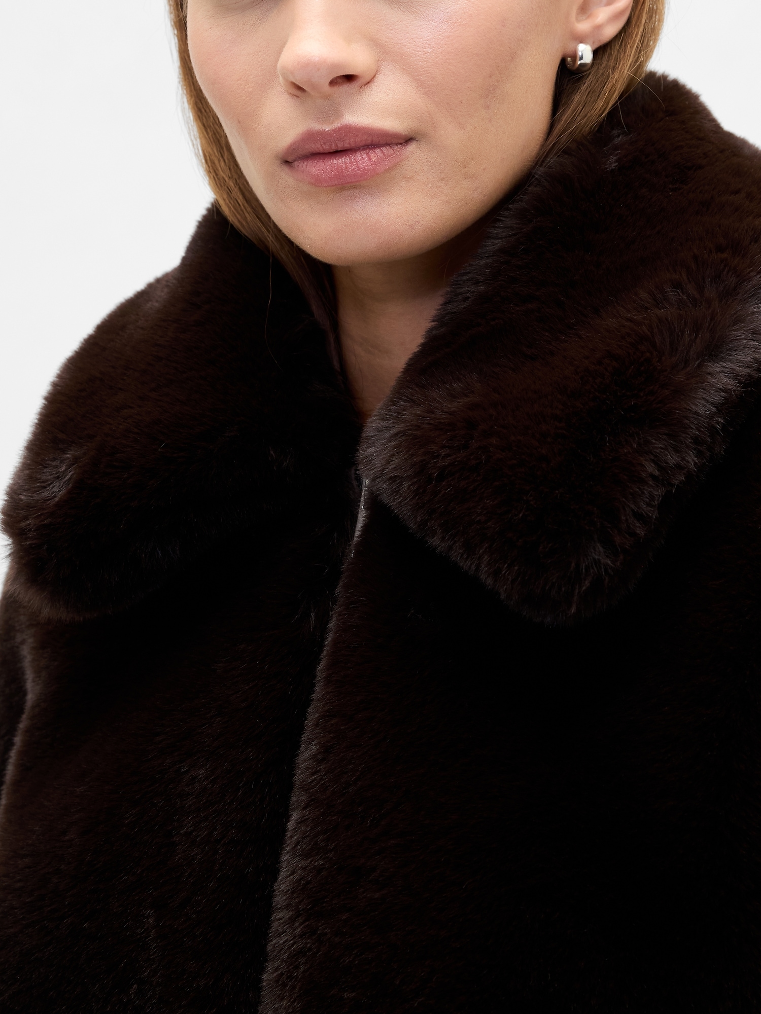 Gap Factory 100% Recycled Relaxed Faux-fur Jacket In Brown