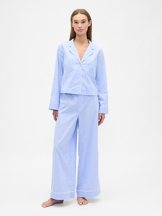 Image number 1 showing, Relaxed Poplin PJ Set