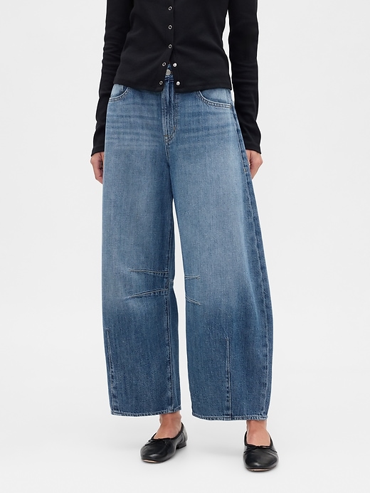 Image number 2 showing, High Rise Horseshoe Crop Jeans