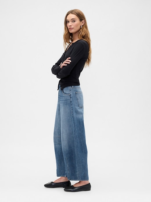 Image number 3 showing, High Rise Horseshoe Crop Jeans