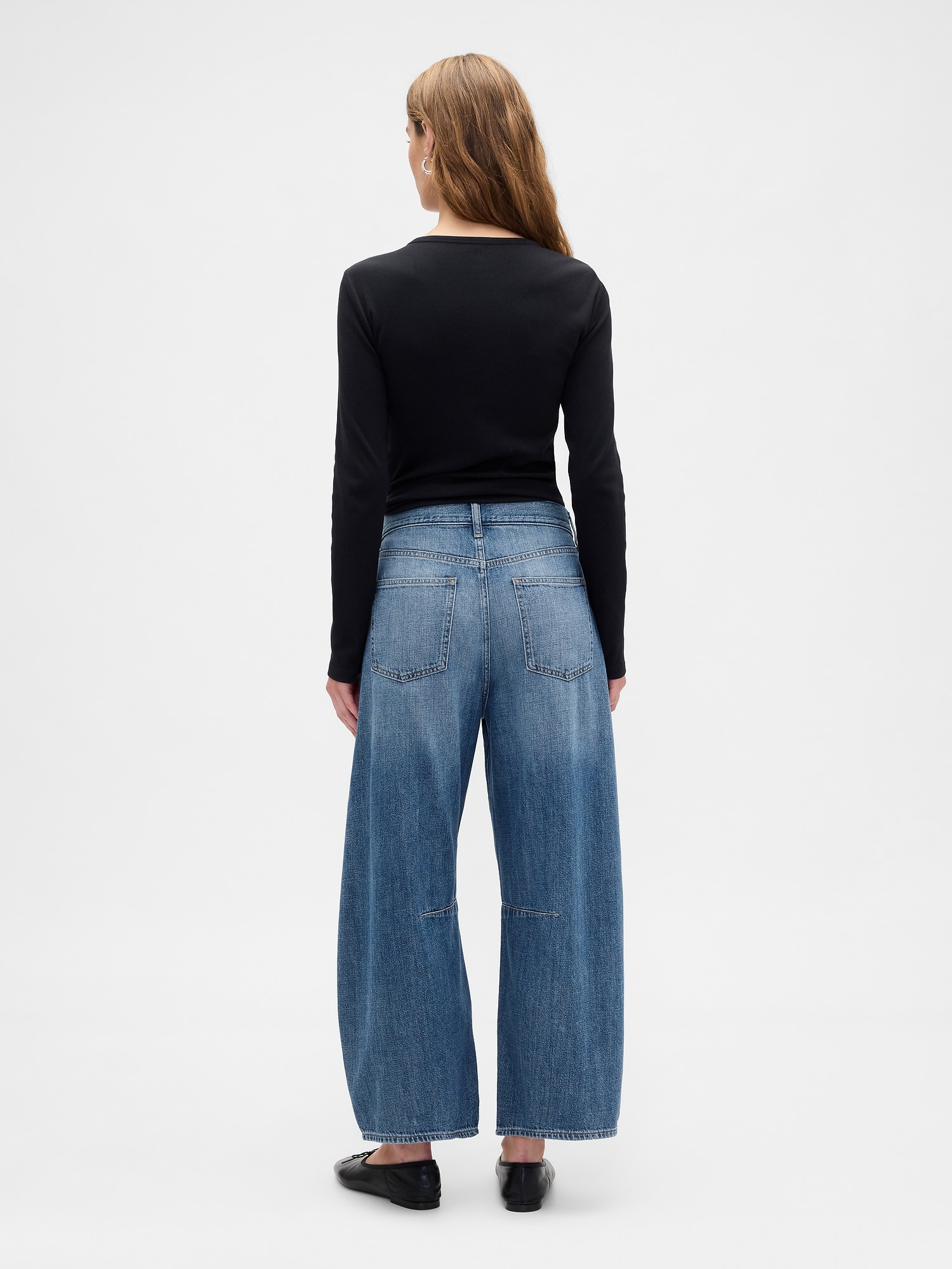Gap Factory High Rise Horseshoe Crop Jeans In Blue