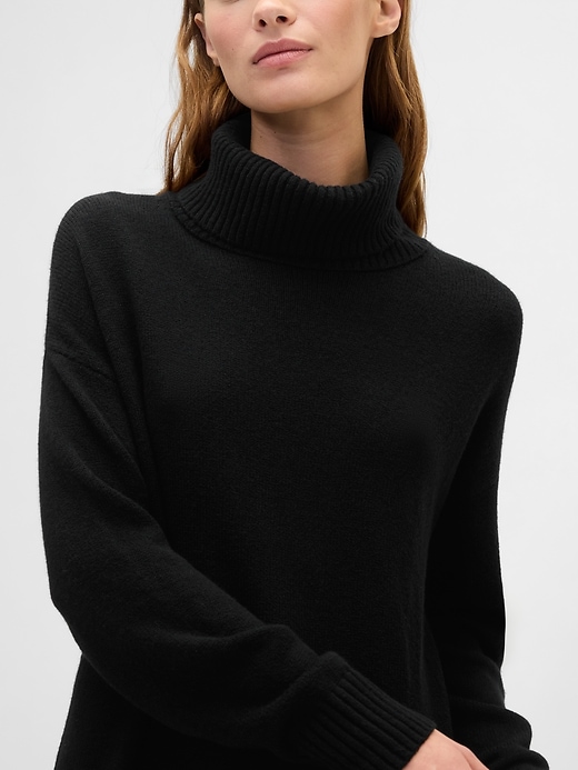 Image number 3 showing, CashSoft Relaxed Turtleneck Sweater Mini Dress