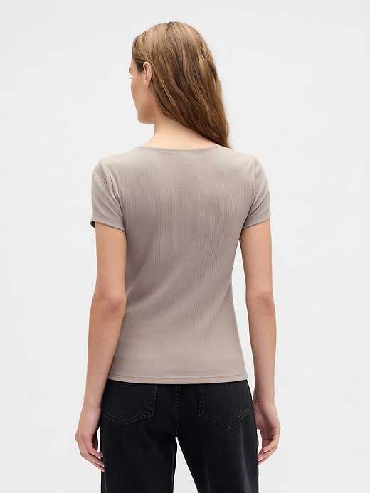 Image number 2 showing, Ribbed Crewneck Cutout Top