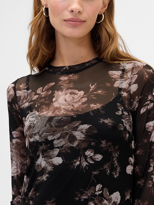 Image number 3 showing, Print Mesh Maxi Dress