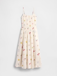 Smocked Dip-Waist Midi Dress
