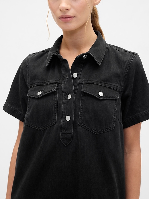 Image number 3 showing, Relaxed Denim Mini Dress