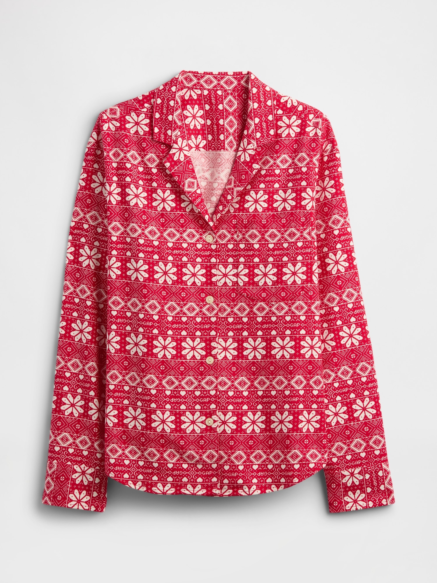 Gap Factory Relaxed Flannel Sleep Shirt In Red