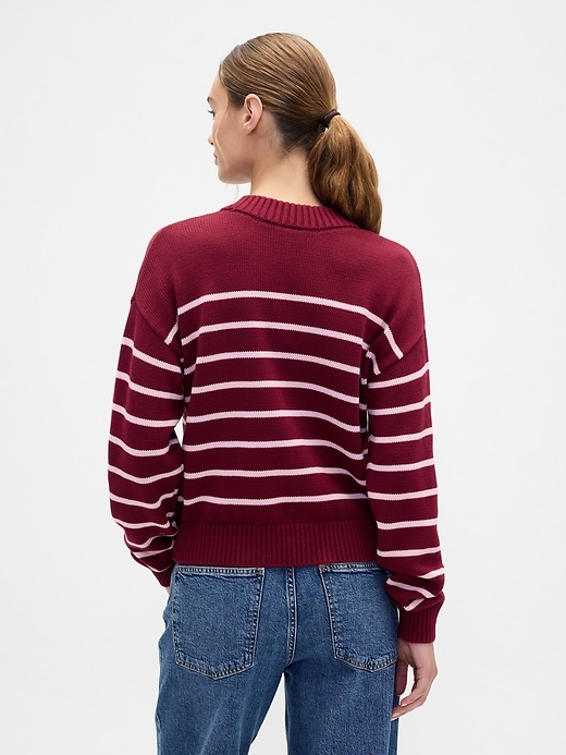 Image number 2 showing, Relaxed Stripe Cropped Sweater