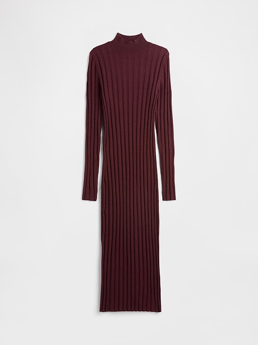 Image number 6 showing, CashSoft Ribbed Mockneck Midi Dress