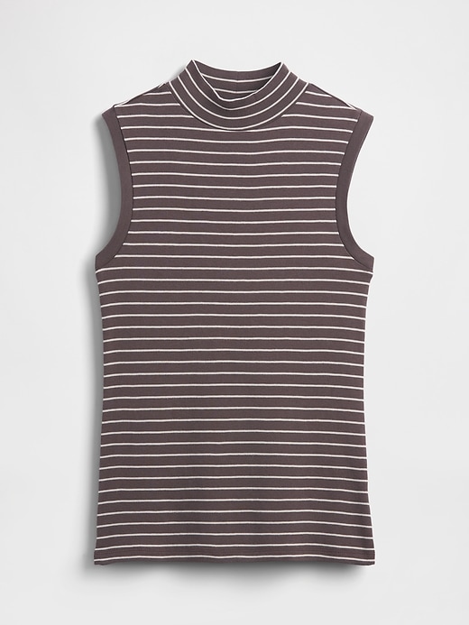 Image number 5 showing, Modern Ribbed Stripe Mockneck Tank Top