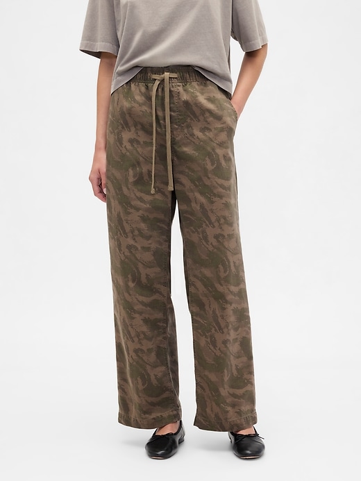 Image number 2 showing, High Rise Pull-On Print Wide-Leg Jeans