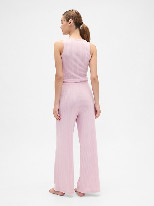 Image number 2 showing, Relaxed Pointelle Wide-Leg PJ Pants
