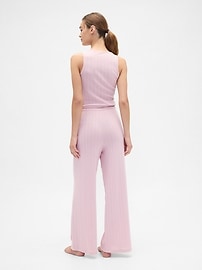 Relaxed Pointelle Wide-Leg PJ Pants